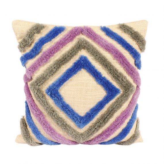 Kaahira Hand-Tufted Diamond Shape Design Cushion Cover
