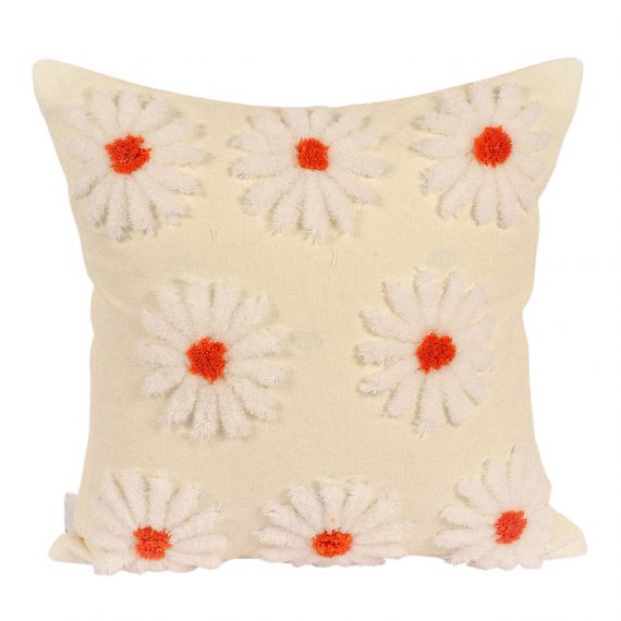 Kaahira Hand-Tufted Flower Cushion Cover