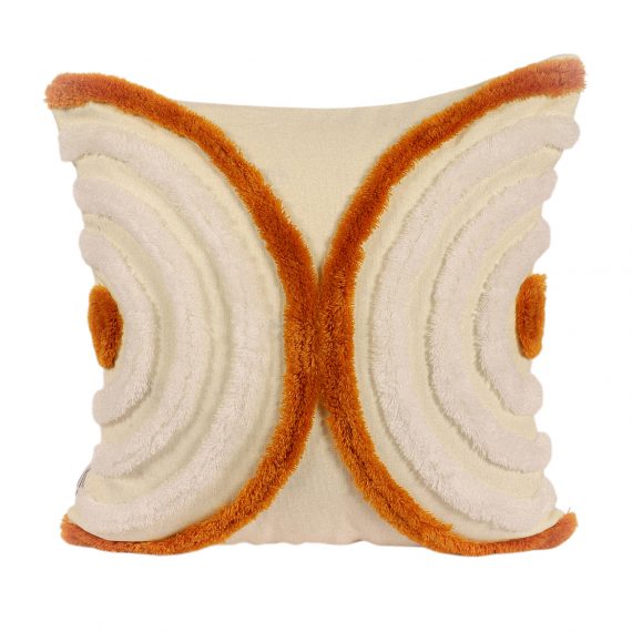 Kaahira Hand-Tufted Butterfly Carved Cushion Cover