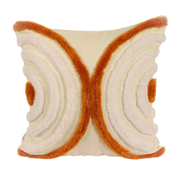 Kaahira Hand-Tufted Butterfly Carved Cushion Cover