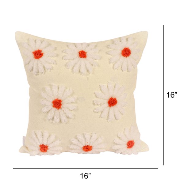 Kaahira Hand-Tufted Flower Cushion Cover