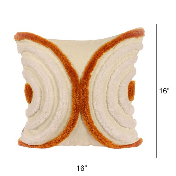 Kaahira Hand-Tufted Butterfly Carved Cushion Cover