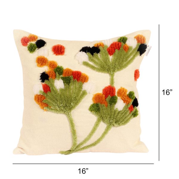 Kaahira Boho Handmade Flower Cushion Cover