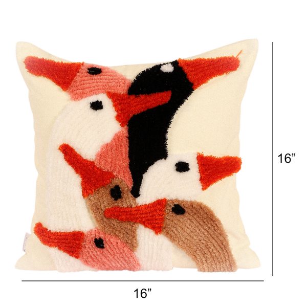 Kaahira Hand-Tufted Swans Cushion Cover