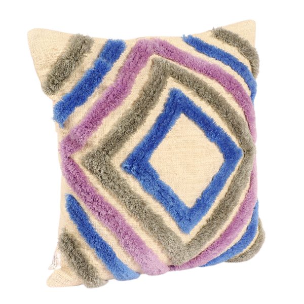 Kaahira Hand-Tufted Diamond Shape Design Cushion Cover