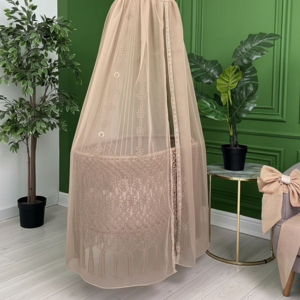 Handwoven Macrame Baby Cradle Swing by Kaahira – Natural Beige