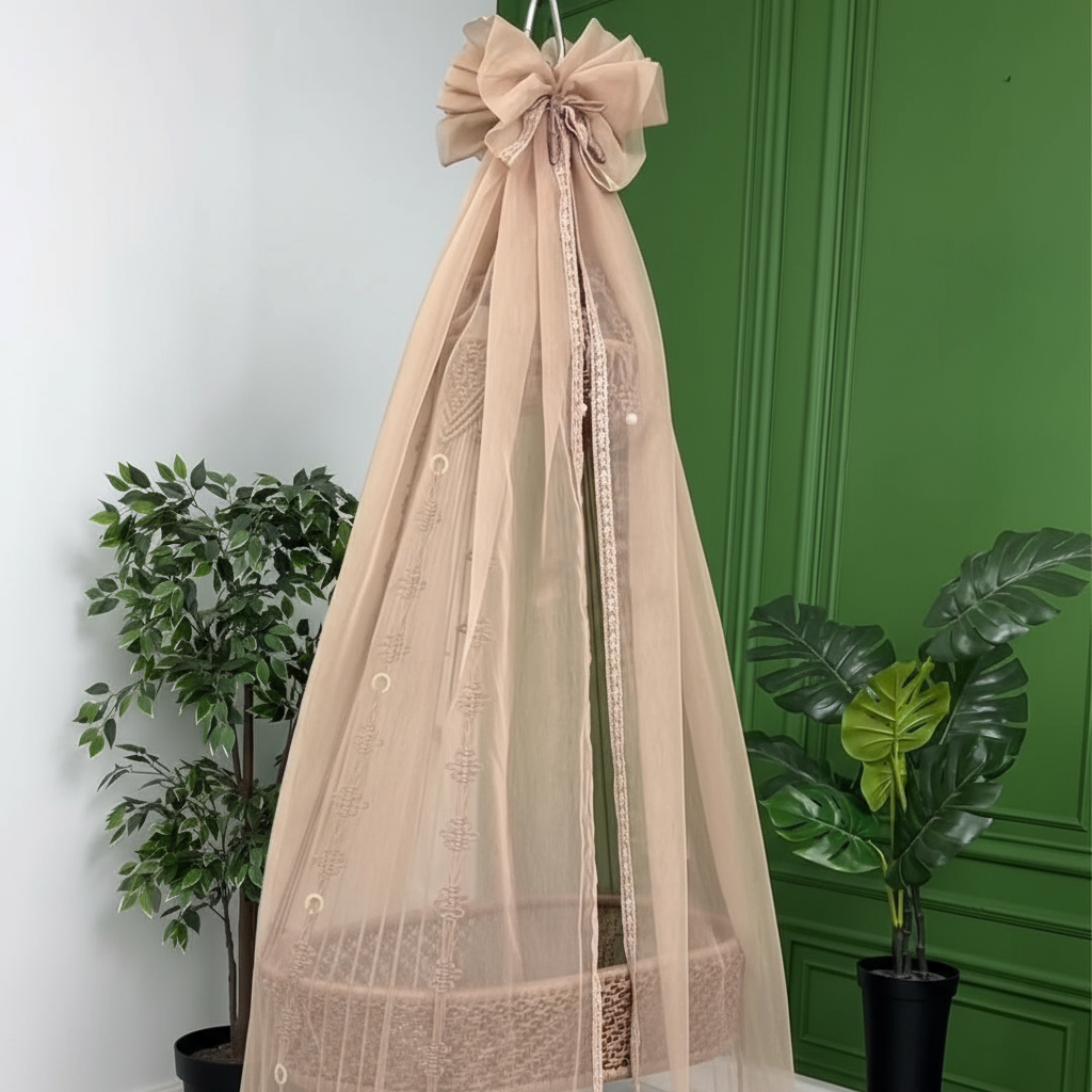 Handwoven Macrame Baby Cradle Swing by Kaahira – Natural Beige