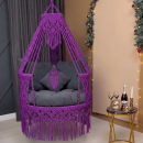 Handcrafted Macrame Canopy Swing Chair – Royal Purple